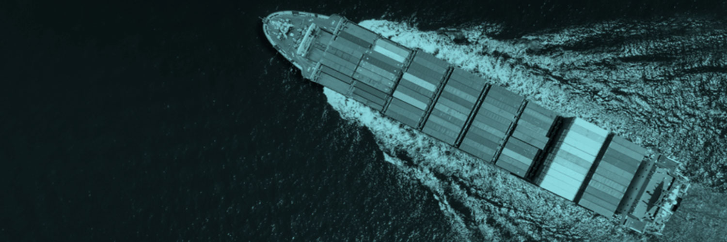 A container ship at sea