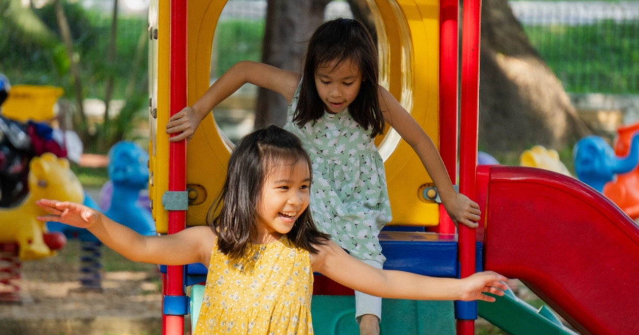 Children playing at playground