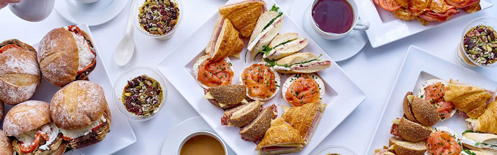 A selection of buffet food