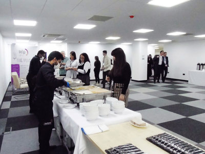 Food being served in the Ozone room