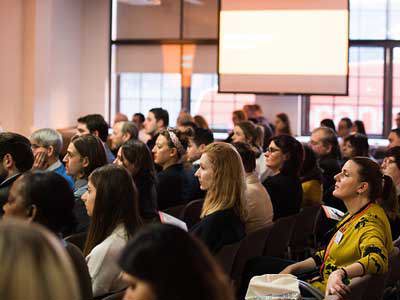 Delegates attending a conference in the 15Hatfields Earth room