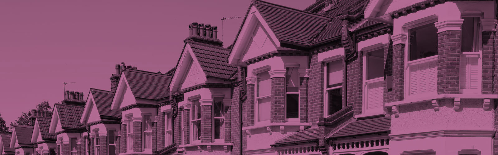 Row of English terraced houses