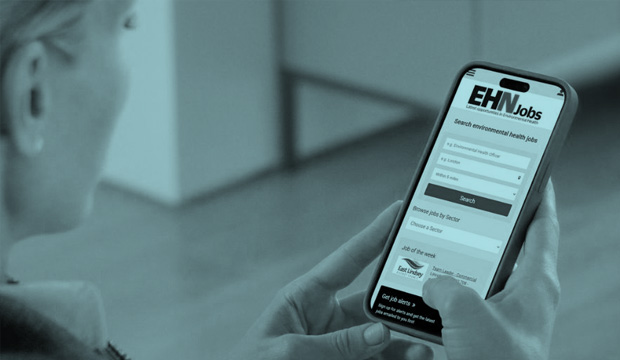 Person viewing EHN Jobs website on a mobile phone